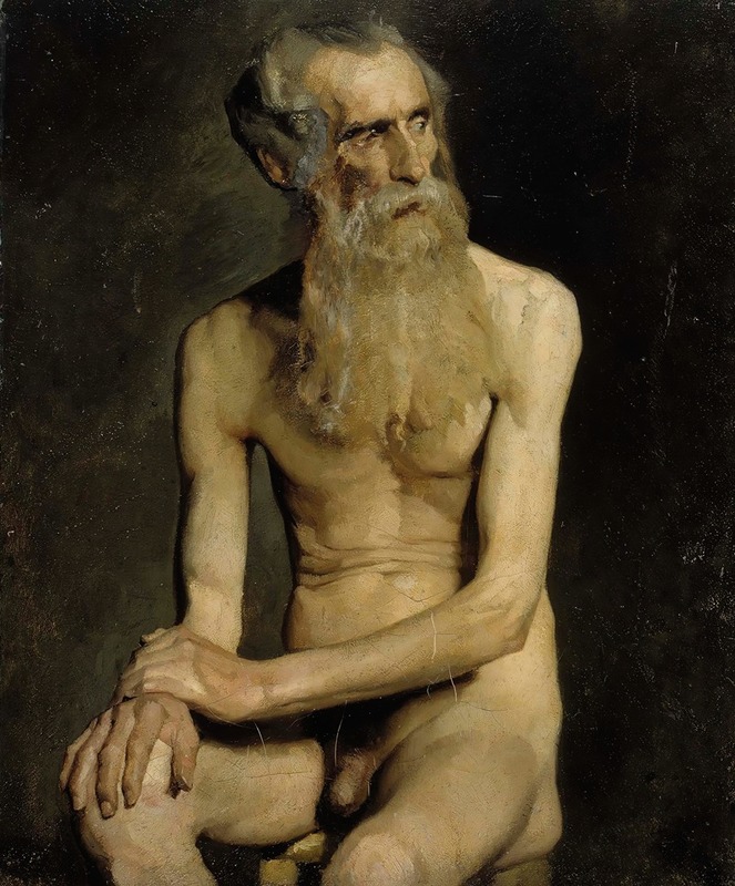 Albert Edelfelt - Old Man Seated, Academy Study