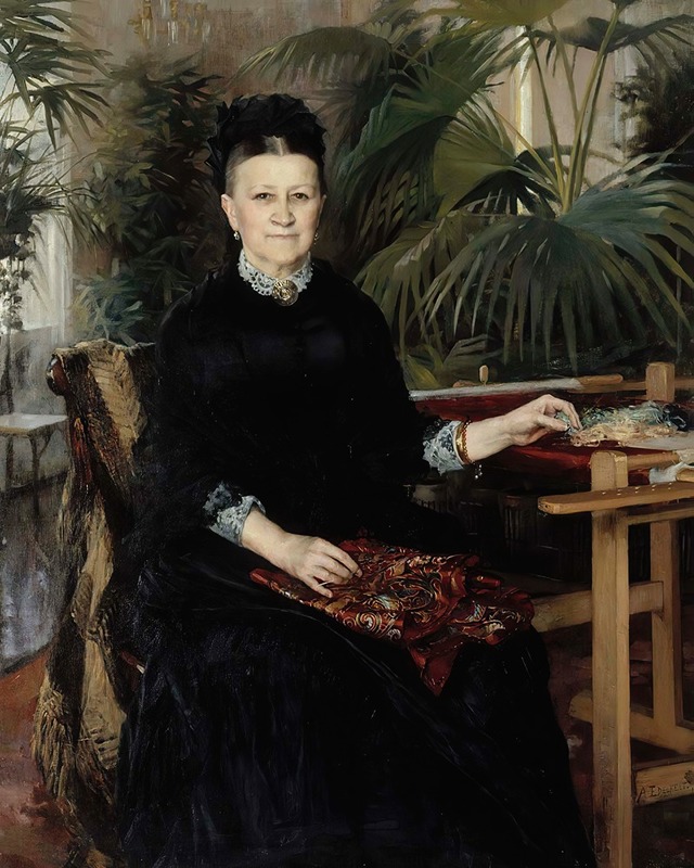 Albert Edelfelt - Portrait Of Mrs. Anna Sinebrychoff