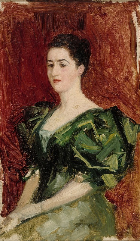 Albert Edelfelt - Portrait Of Mrs. Dagmar Dippell, Compositional Sketch