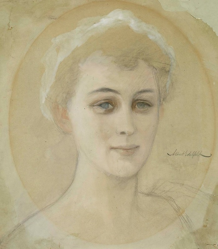 Albert Edelfelt - Portrait Study Of Baroness Naomi (Emi) De La Chapelle