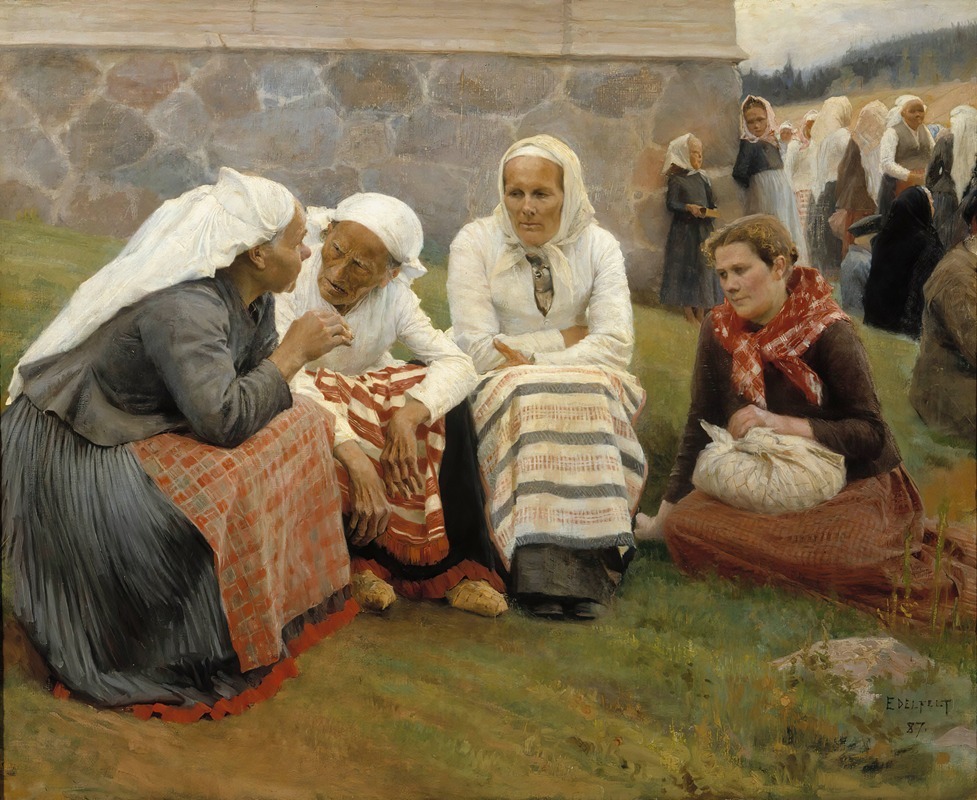 Albert Edelfelt - Women Outside The Church At Ruokolahti