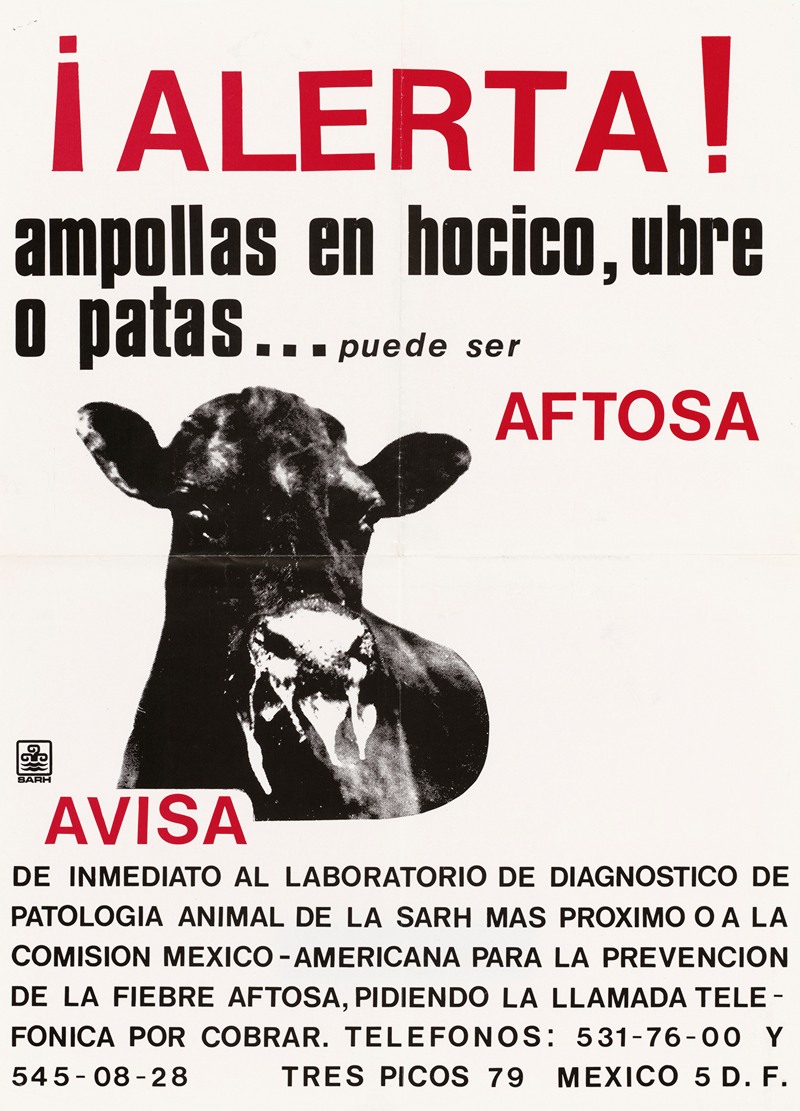 U.S. Information Agency - AFTOSA: poster warning against foot-and-mouth disease