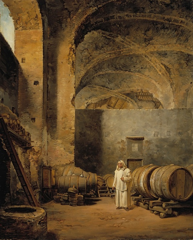 Alexander Lauréus - A Monk In A Ruin Which Has Been Made Into A Wine Cellar