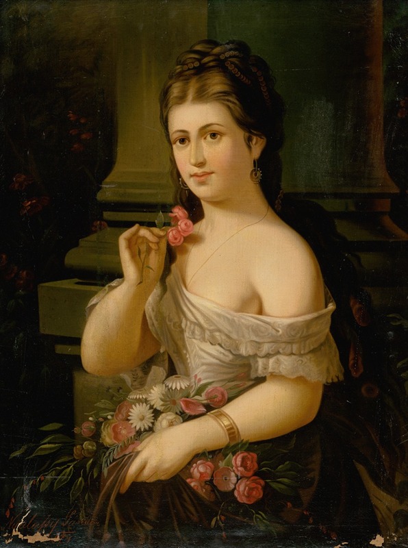 Alexander Nyulassy - Young Woman With A Bouquet
