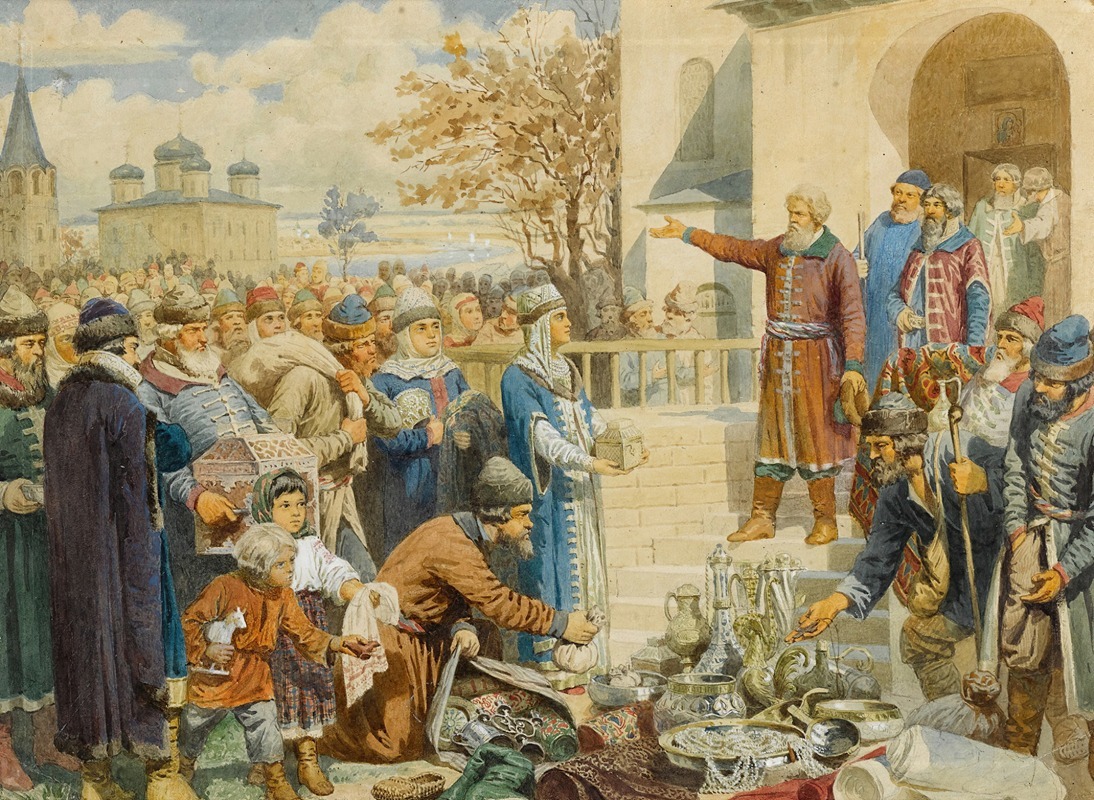 Alexei Danilovich Kivshenko - Kozma Minin’s Appeal To Nizhny Novgorod In 1611