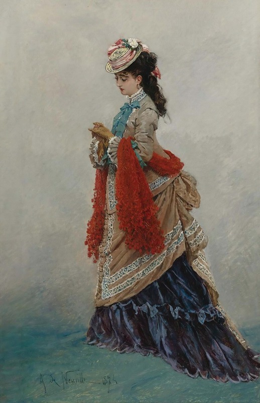 Alphonse Marie De Neuville - An Elegant Woman