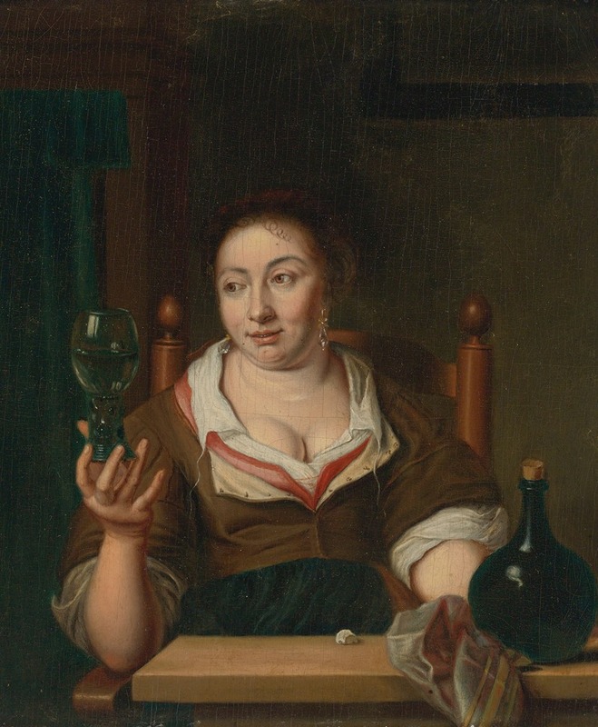 Ary de Vois - Young Woman Holding A Glass Of Wine