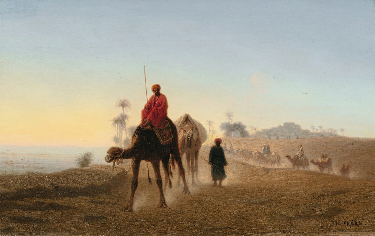 Charles Théodore Frère - Caravan In The Desert