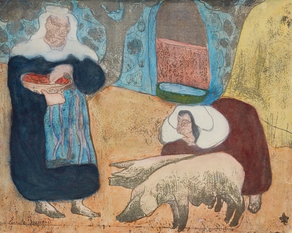 Emile Bernard - Femmes Au Porcs (Women With Pigs)