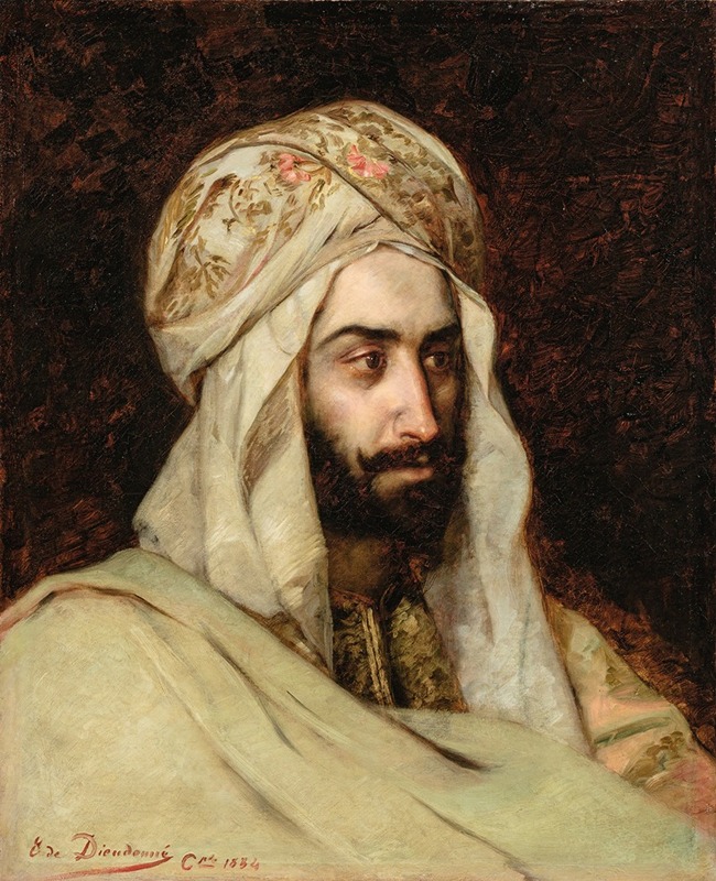 Emmanuel De Dieudonné - Man In A White Turban In Constantinople