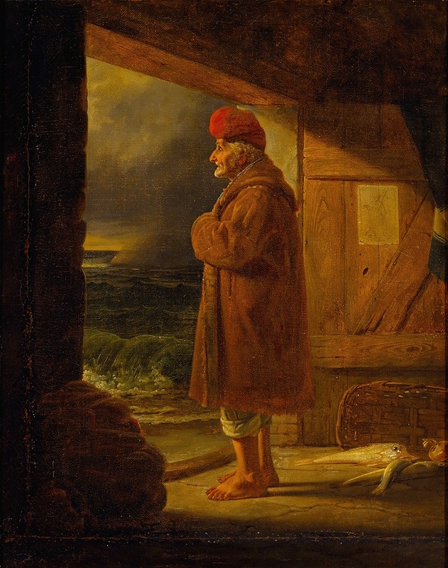 Ernst Meyer - A Neapolitan Fisherman At His Door