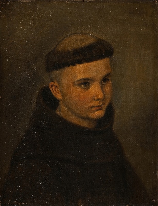 Ernst Meyer - Half-Length Portrait Of A Young Franciscan