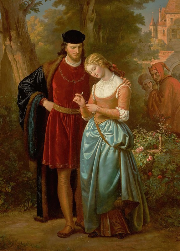 Eugen von Blaas - Faust and Marguerite In The Garden
