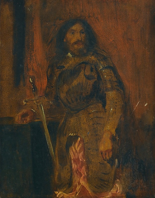 Eugène Delacroix - Etude De Vicentini en Armure