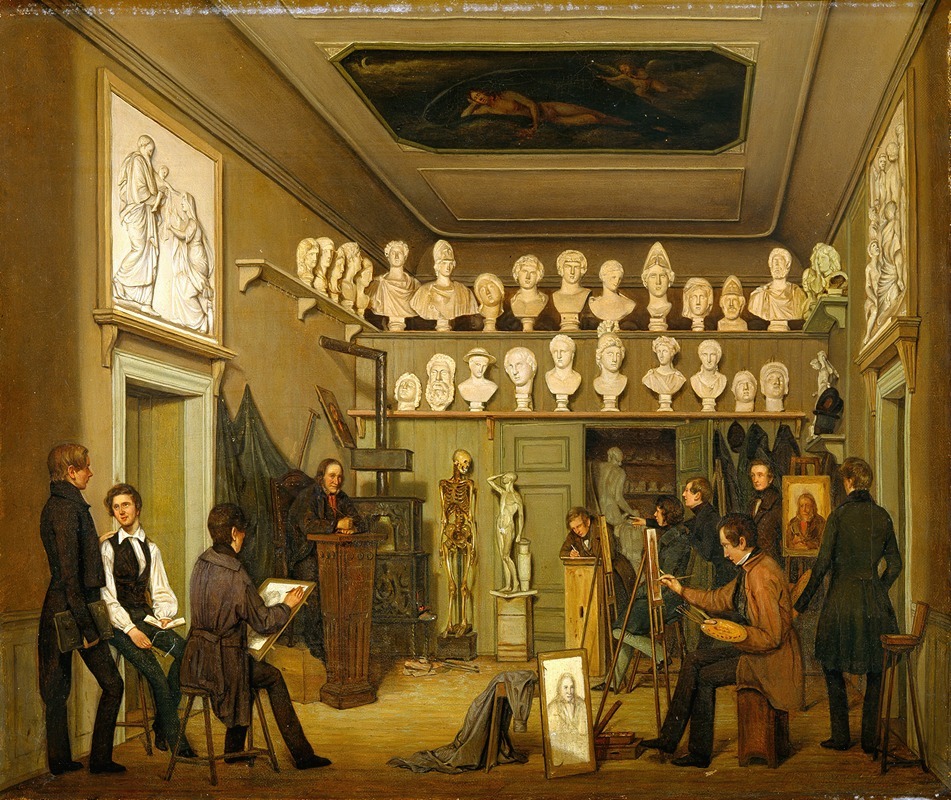 Ferdinand Richardt - A Studio At The Academy Of Fine Arts, Copenhagen