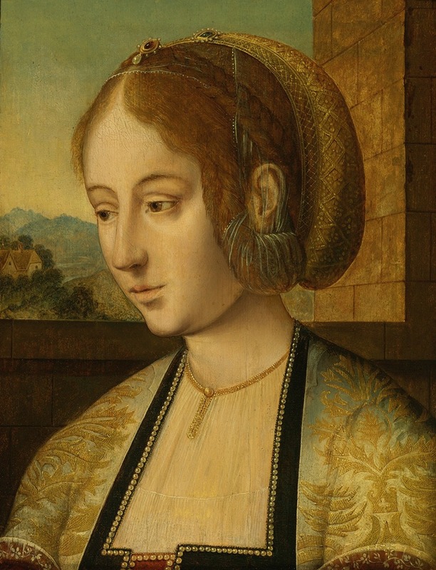 Follower Of The Master Of The Holy Blood - Portrait Of A Young Lady