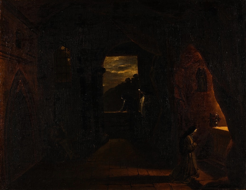 Francesco Diofebi - Night Piece, Nuns In A Convent
