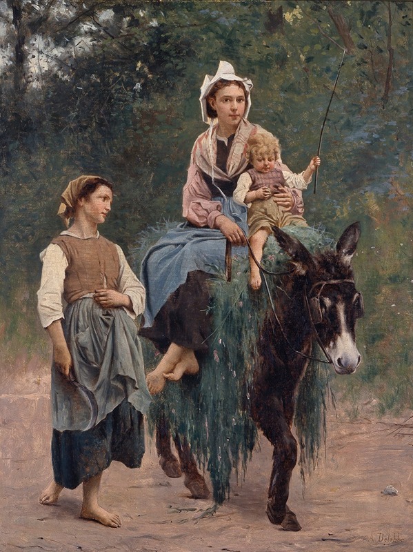 François Alfred Delobbe - Italian Peasant Family
