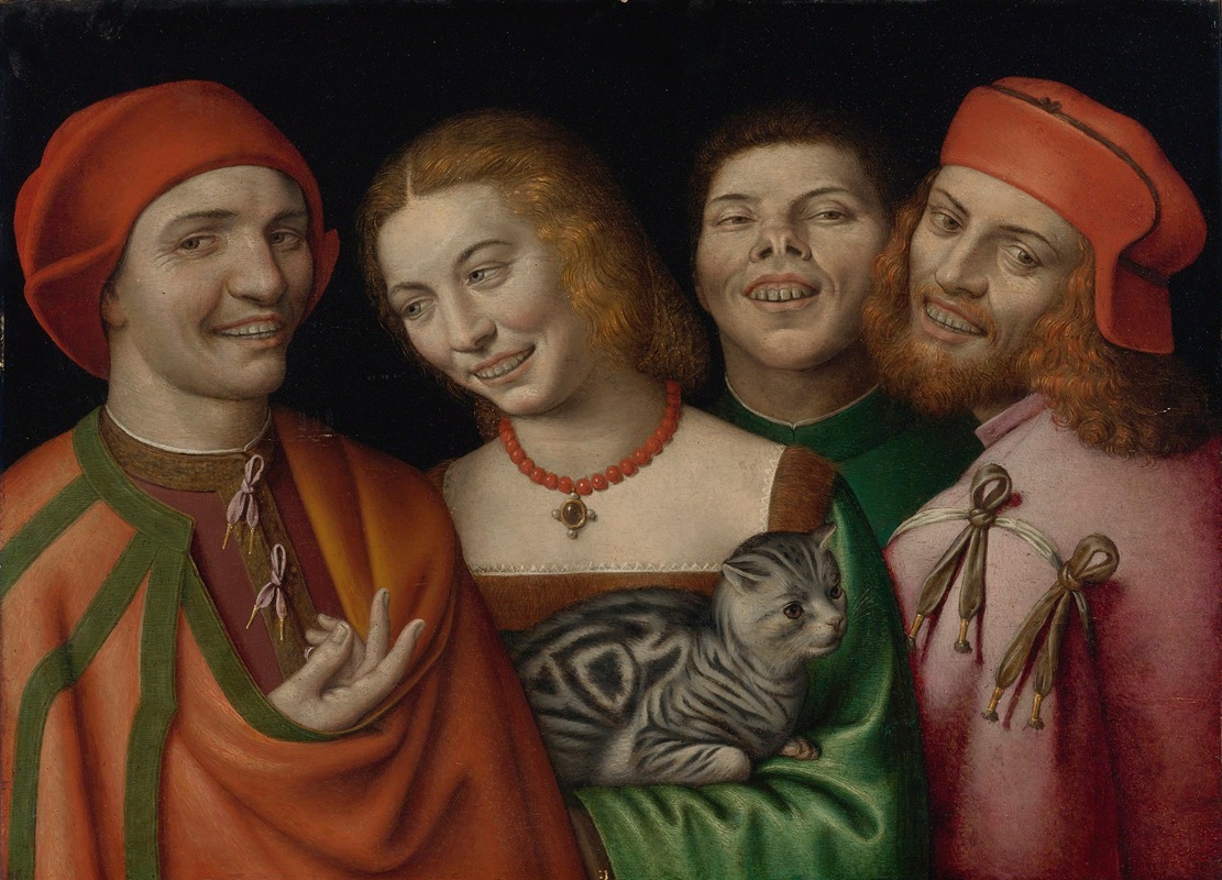 Giovanni Paolo Lomazzo - Three Men With a Woman Holding A Cat