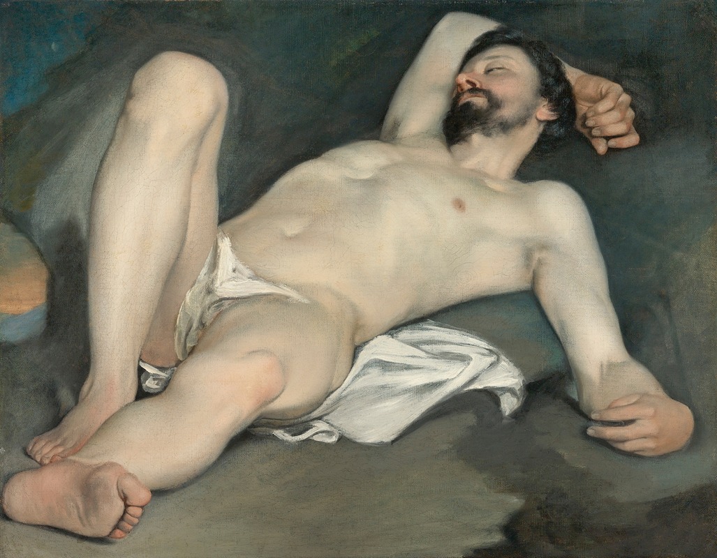 Guido Cagnacci - Reclining Male Nude