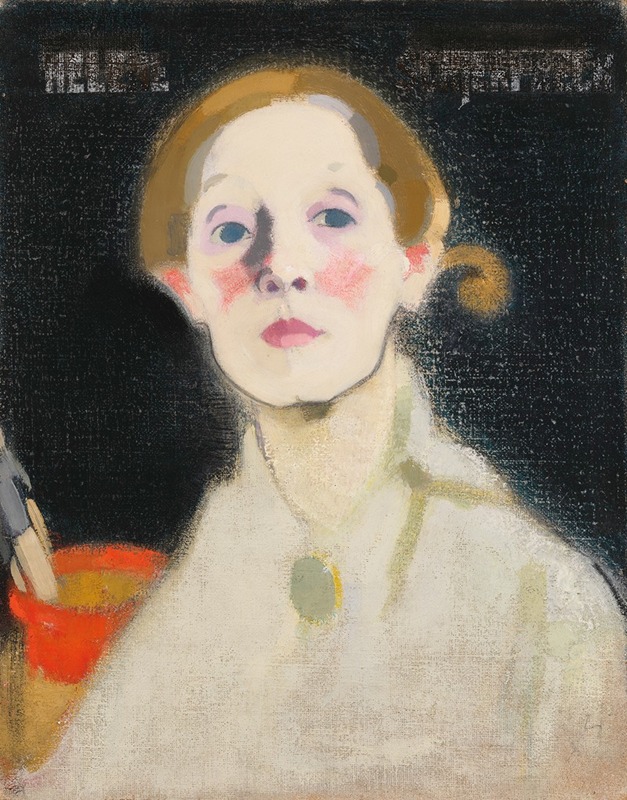 Helene Schjerfbeck - Self-Portrait, Black Background