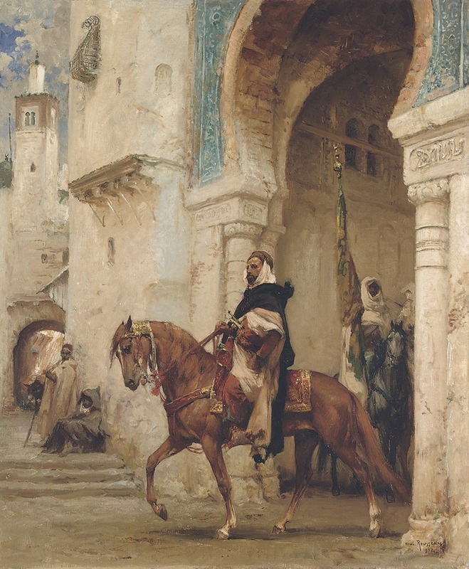 Henri Émilien Rousseau - Horseman Leaving A Palace