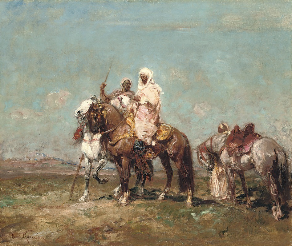 Henri Émilien Rousseau - Arab Horsemen In The Desert