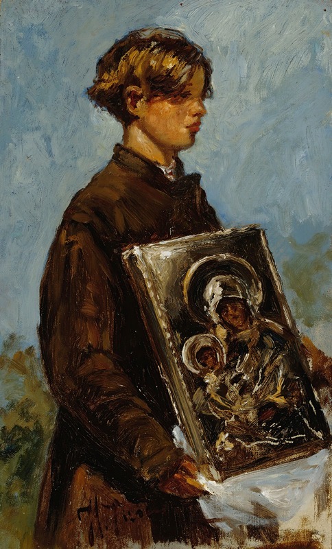 Ilya Efimovich Repin - Young Boy Carrying An Icon, Sketch