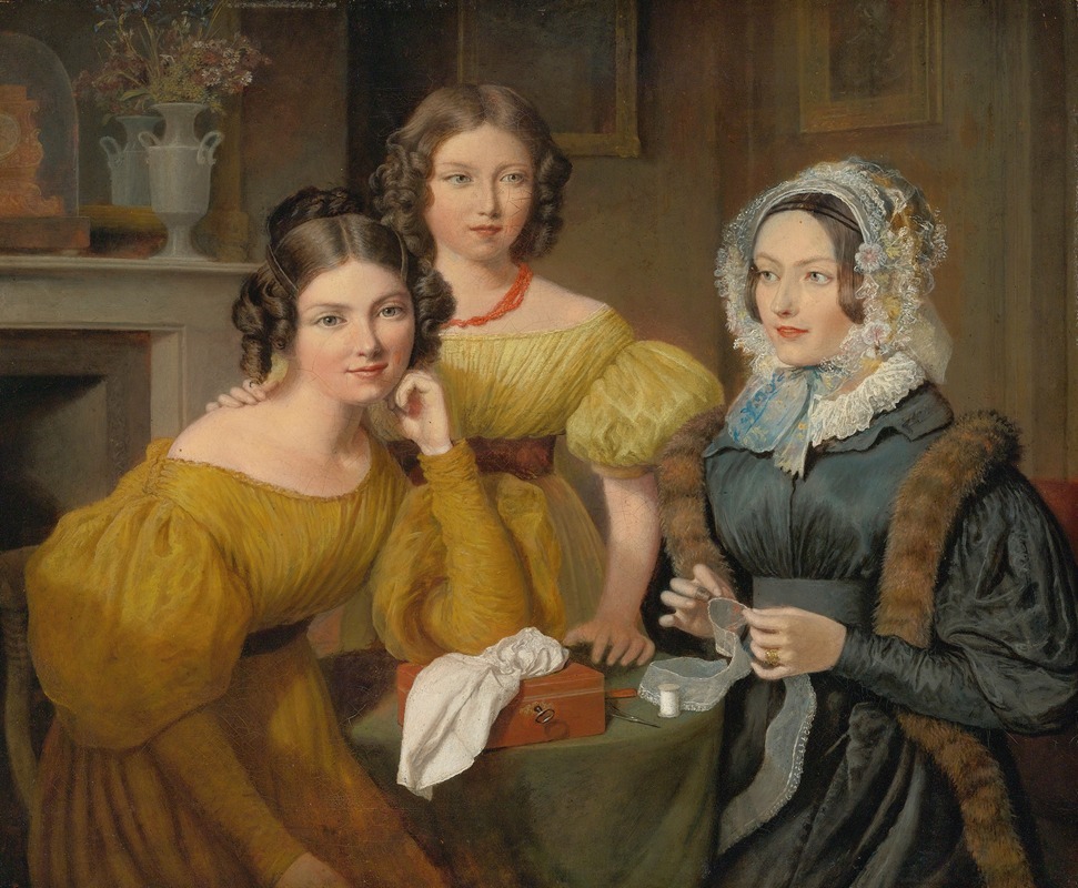 Jacques-Laurent Agasse - Madame Vieyres And Her Daughters