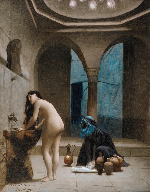 Jean-Léon Gérôme - Study For A Maure Bath, Turkish Woman In The Bath