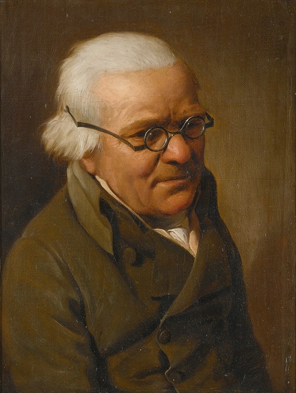Louis Léopold Boilly - Portrait Of A White-Haired Man, Half Length, Wearing Glasses