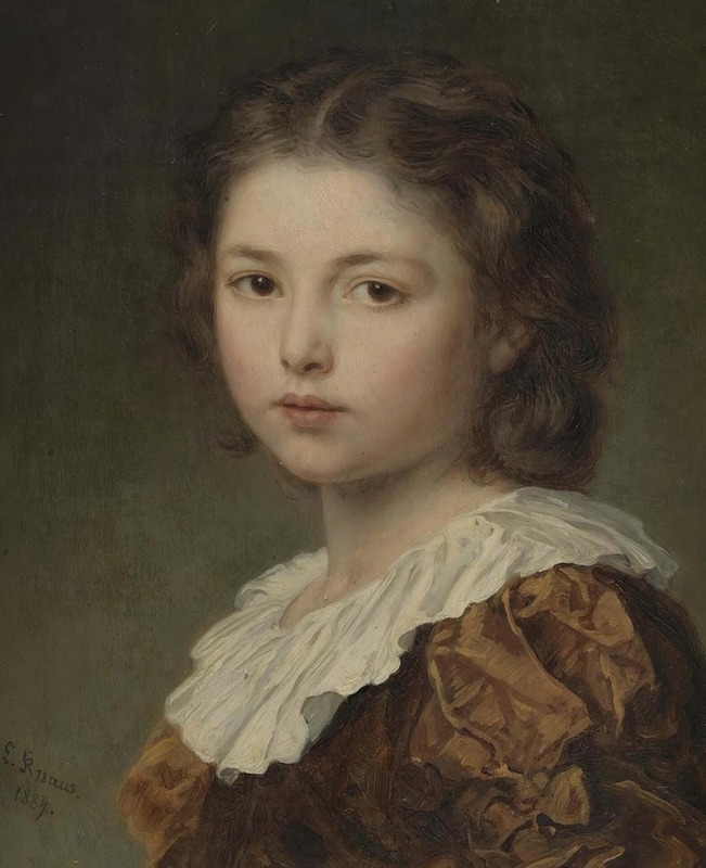 Ludwig Knaus - Portrait Of A Young Girl