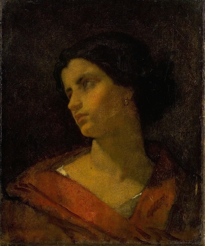 Thomas Couture - Head Of A Woman, Study