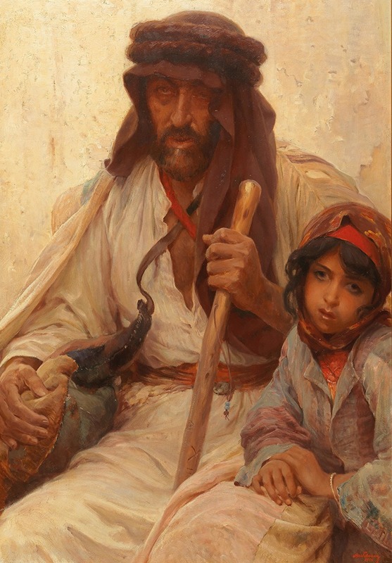 Alois Hans Schram - Bedouin and Young Girl