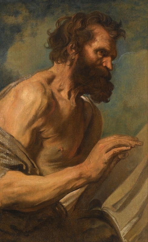 Anthony van Dyck - Study of a Bearded Man with Hands Raised