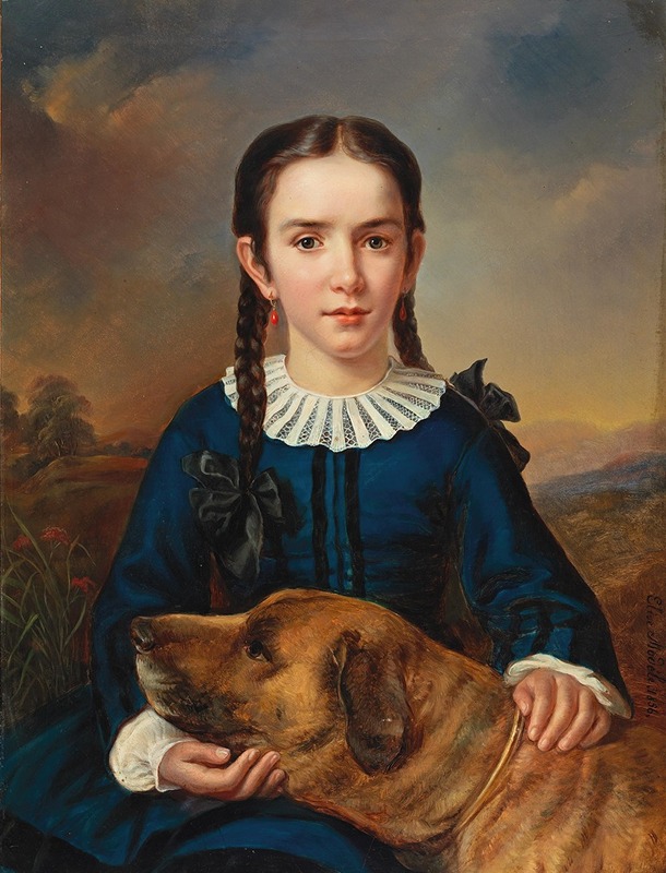 Elisabeth Modell - Bildnis der Baroness Trent-Turcati mit Hund