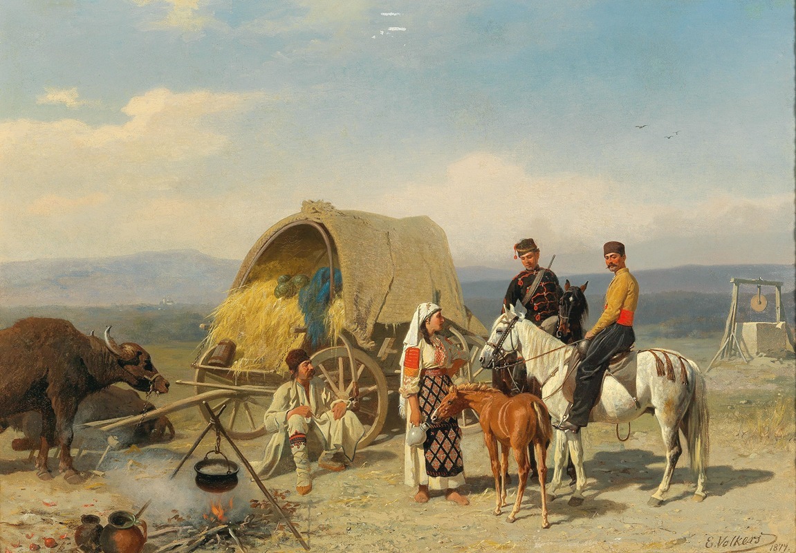Emil Volkers - Romanian Peasants with Patrol