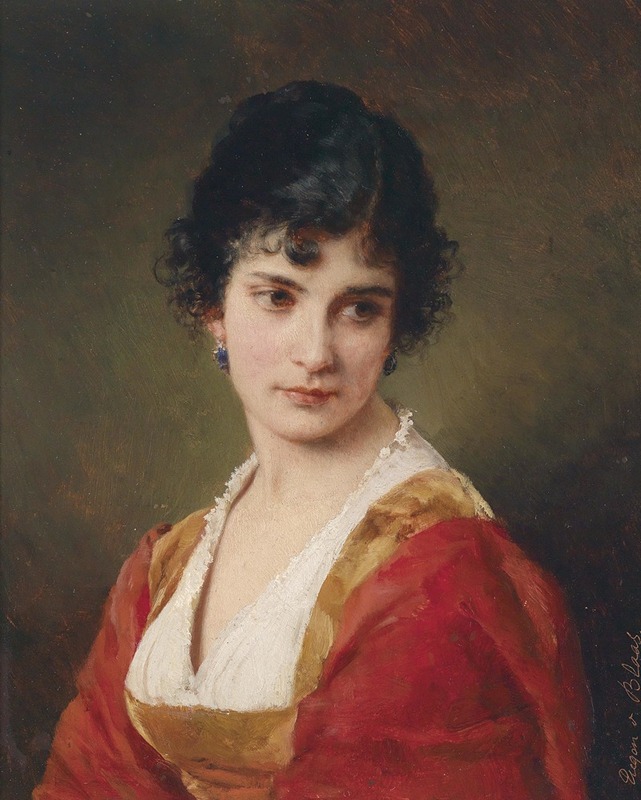 Eugen von Blaas - Portrait einer jungen Frau