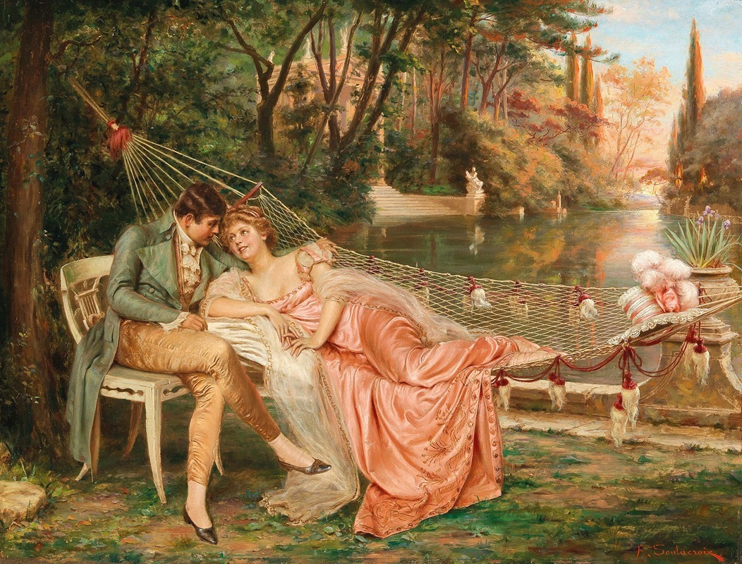 Frédéric Soulacroix - Flirting in the Park of the Villa Borghese, Rome