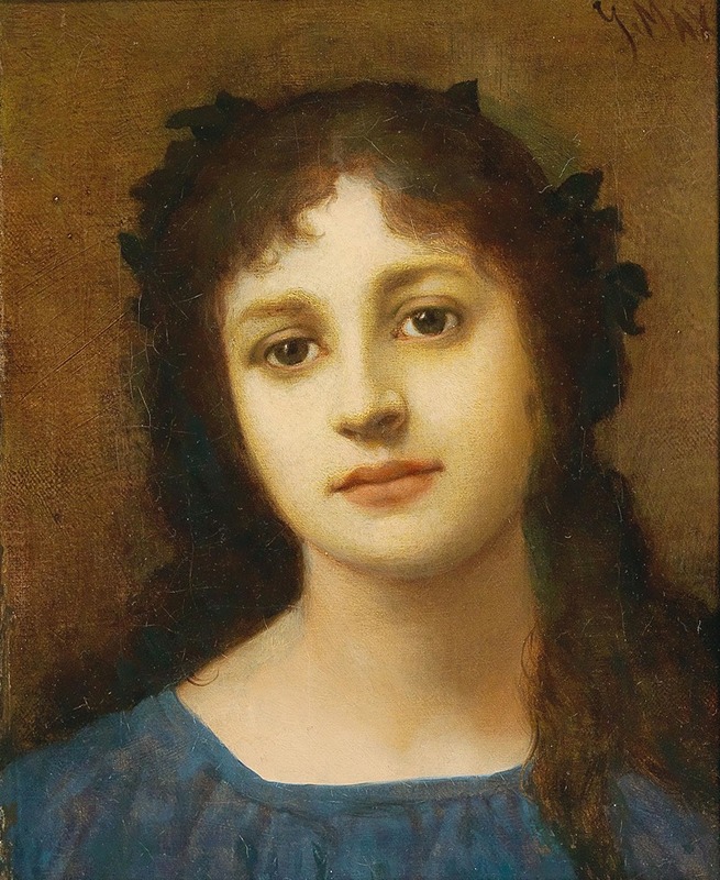 Gabriel von Max - Girl with Vine Leaves in her Hair