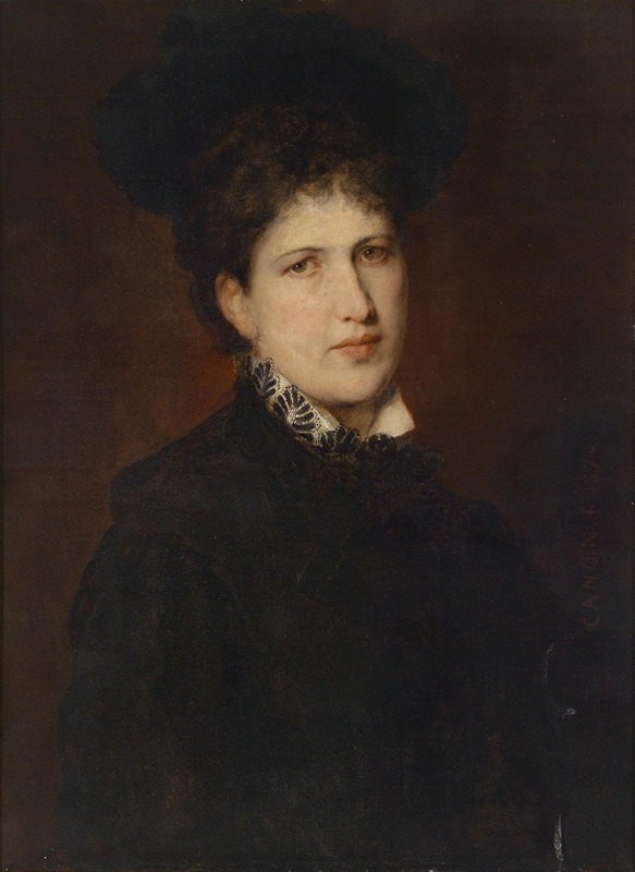 Hans Canon - Bildnis einer Frau mit Hut