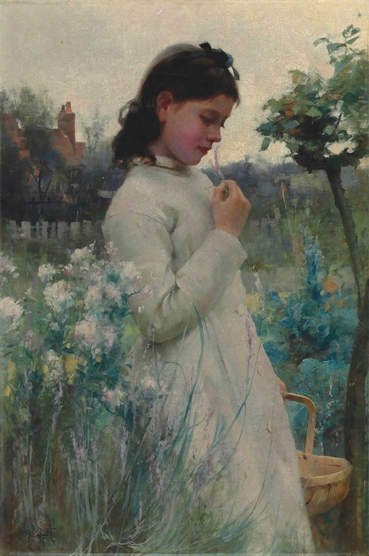 Alfred Augustus Glendening - A Young Girl In A Garden