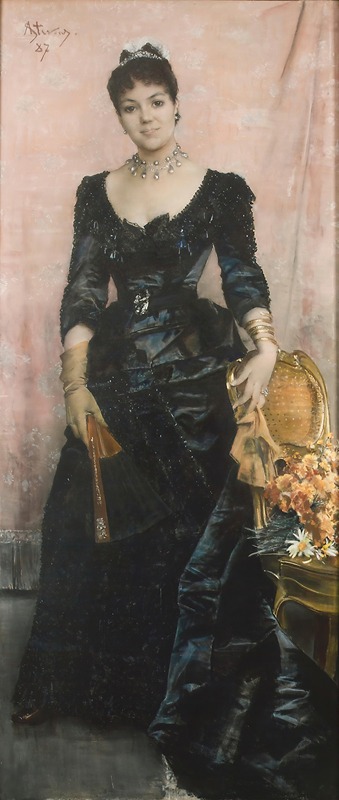 Alfred Stevens - Portrait Of La Baronne Du Mesnil De Saint-Front