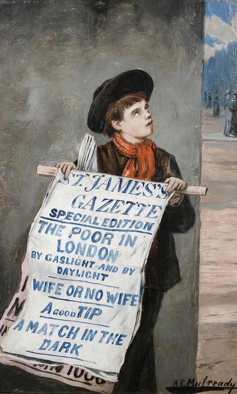 Augustus Edwin Mulready - A London Newsboy