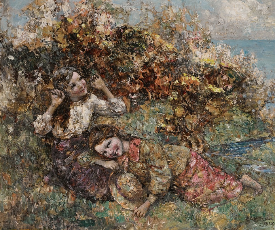 Edward Atkinson Hornel - Girls Picking Wild Flowers