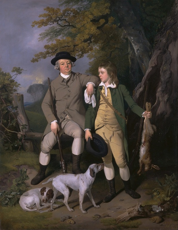 Francis Wheatley - Portrait Of A Sportsman With His Son