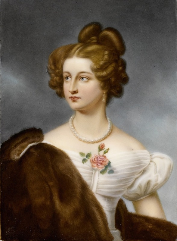 Franz Xaver Thallmaier - Porcelain Portrait Plaque Of Amalie Von Kruedener