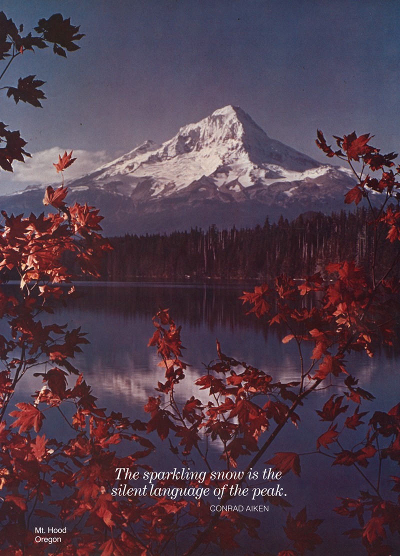 U.S. Information Agency - Scenically Yours, The sparkling snow is the silent language of the peak. Mt. Hood, Oregon