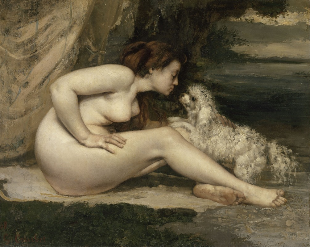 Gustave Courbet - Nude Woman With A Dog