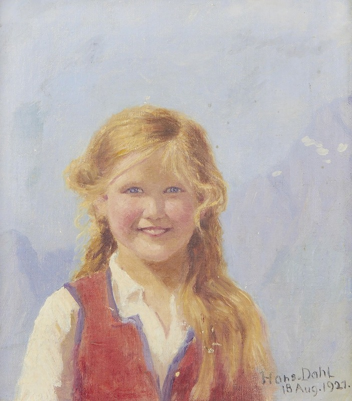 Hans Dahl - Portrait Of A Young Girl